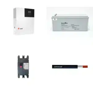 Kit de Respaldo: Inversor SRNE 3kW + Batería Litio GreenPoint 120Ah 24V