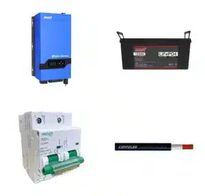 Kit de Respaldo MUST: Inversor 1.5kW + Batería Litio 120Ah 24V