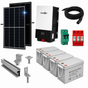 Kit Solar Aislado de 2300Wh/día y 3kW de Potencia Pico con Baterías de Gel