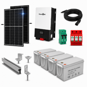 Kit Solar Aislado de 2300Wh/día y 1,5kW de Potencia Pico con Baterías de Gel