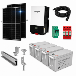 Kit Solar Aislado de 1850Wh/día y 2kW de Potencia Pico con Baterías de Gel