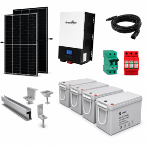 Kit Solar Aislado de 1400Wh/día y 1kW de Potencia Pico con Baterías de Gel