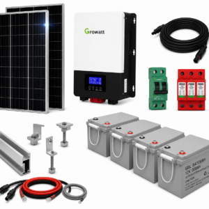 Kit Solar Aislado de 900Wh/día y 2kW de Potencia Pico con Baterías de Gel