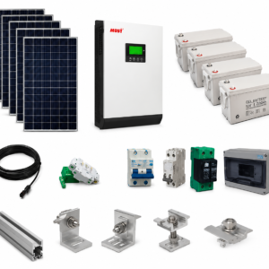 Kit Solar Aislado de 900Wh/día y 1kW de Potencia Pico con Baterías de Gel