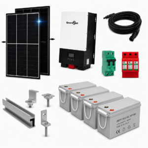 Kit Solar Aislado de 2300Wh/día y 1kW de Potencia Pico con Baterías de Gel