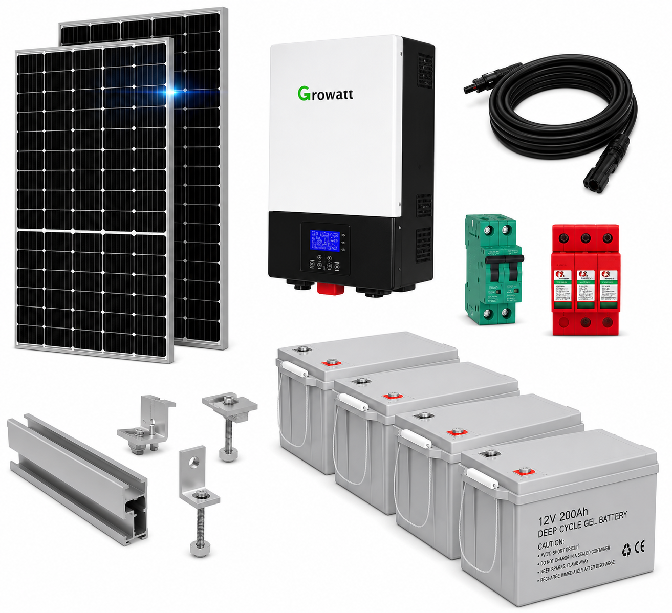 Kit Solar Aislado de 6700Wh/día y 6kW de Potencia Pico con Baterías de Gel