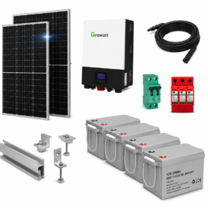 Kit Solar Aislado de 6700Wh/día y 3kW de Potencia Pico con Baterías de Gel