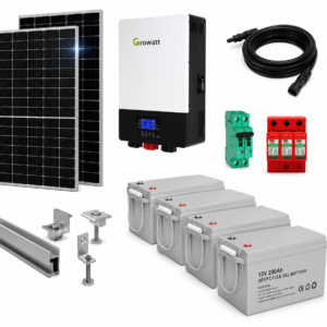 Kit Solar Aislado de 5550Wh/día y 3kW de Potencia Pico con Baterías de Gel