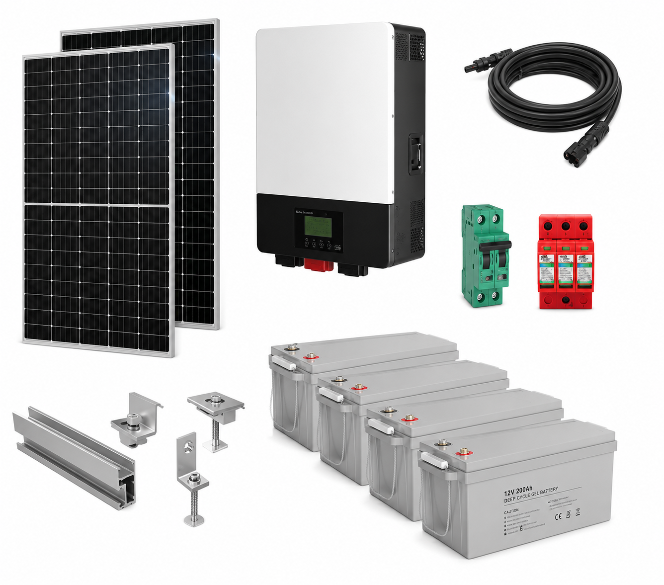 Kit Solar Aislado de 4650Wh/día y 3kW de Potencia Pico con Baterías de Gel