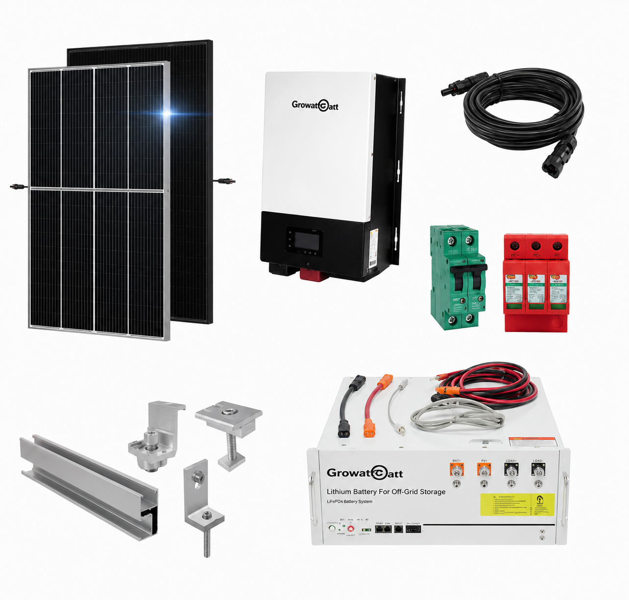 Kit Solar Aislado de 3600Wh/día y 1,5kW de Potencia Pico con Baterías de Litio
