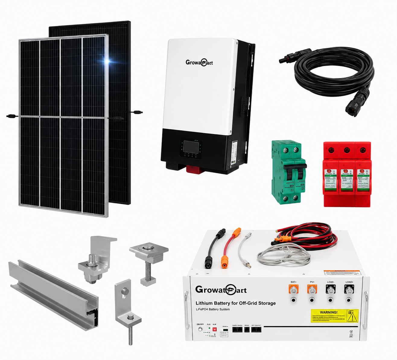 Kit Solar Aislado de 4500Wh/día y 1,5kW de Potencia Pico con Baterías de Litio