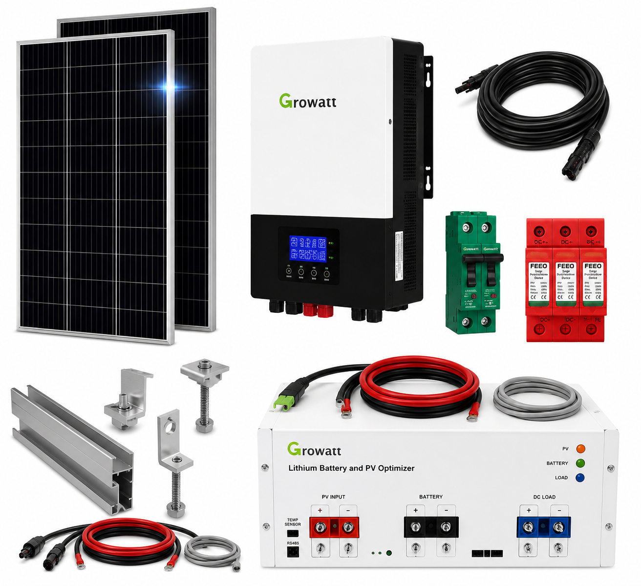 Kit Solar Aislado de 8950Wh/día y 13kW de Potencia Pico con Baterías de Litio