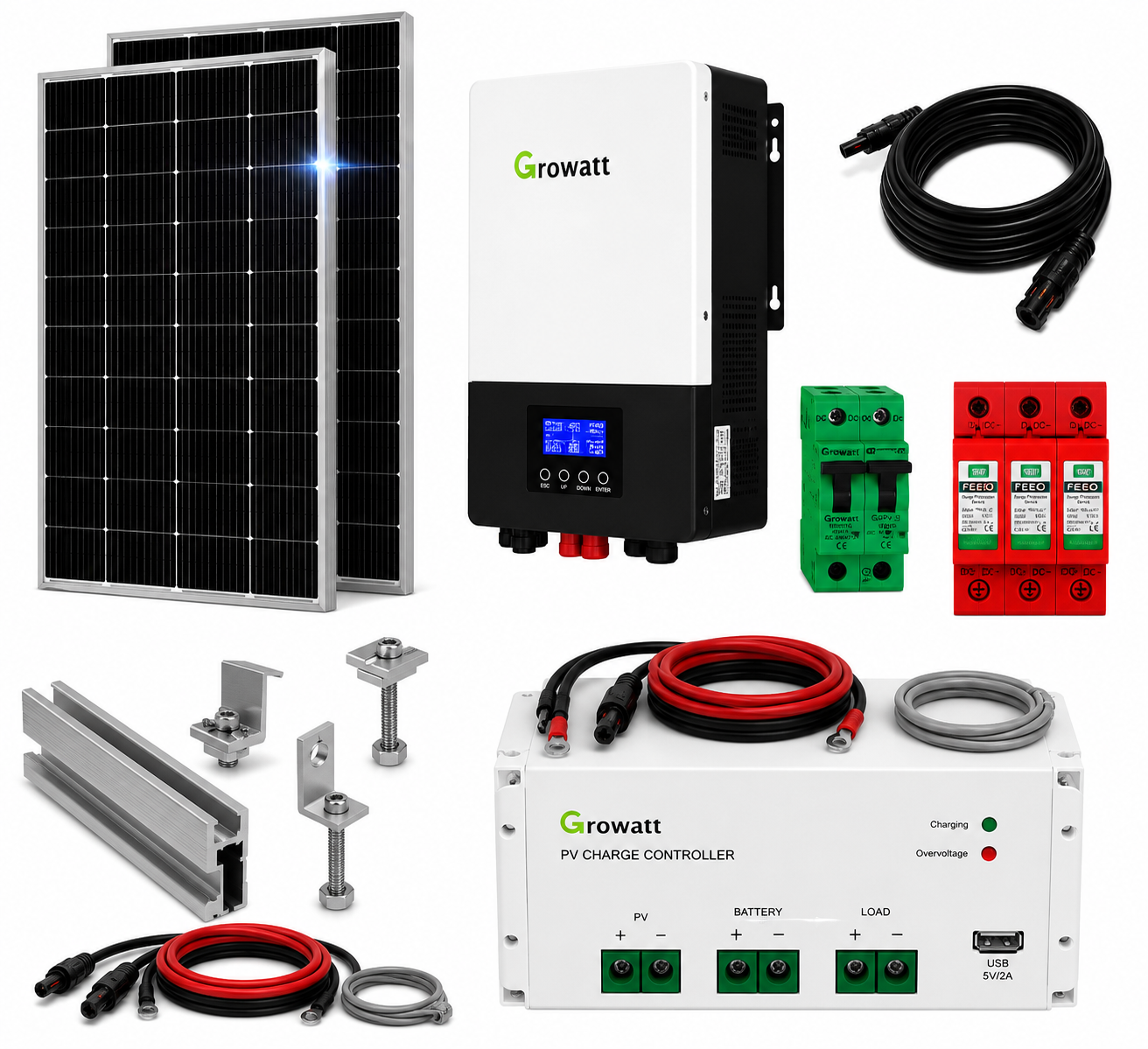 Kit Solar Aislado de 8950Wh/día y 6,5kW de Potencia Pico con Baterías de Litio