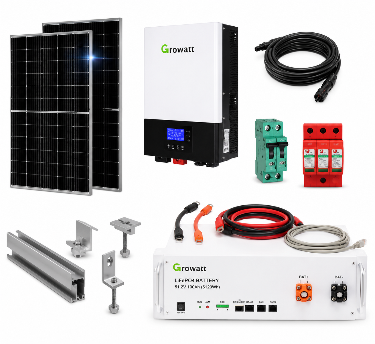 Kit Solar Aislado de 6000Wh/día y 4kW de Potencia Pico con Baterías de Litio