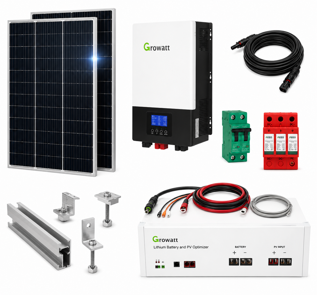 Kit Solar Aislado de 7450Wh/día y 4kW de Potencia Pico con Baterías de Litio