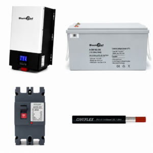 Kit de Respaldo GreenPoint: Inversor 3kW + Batería Litio 120Ah 25.6V
