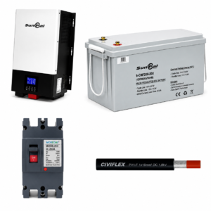 Kit de Respaldo GreenPoint: Inversor 3kW + Batería Litio 200Ah 25.6V