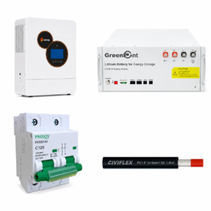 Kit de Respaldo: Inversor SRNE 5kW + Batería Litio GreenPoint 100Ah 48V