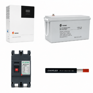 Kit de Respaldo: Inversor SRNE 3kW + Batería Litio GreenPoint 120Ah 24V