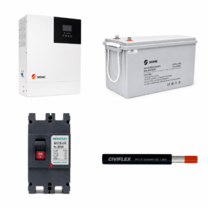 Kit de Respaldo: Inversor SRNE 3kW + Batería Litio GreenPoint 100Ah 24V