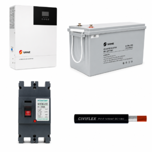 Kit de Respaldo: Inversor SRNE 3kW + Batería Litio GreenPoint 200Ah 24V