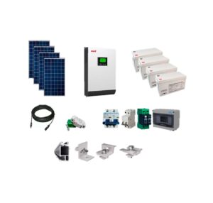 Kit Solar Aislado de 900Wh/día y 1kW de Potencia Pico con Baterías de Gel