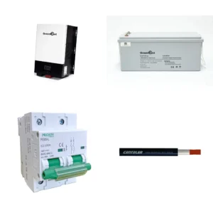 Kit de Respaldo GreenPoint: Inversor 2kW + Batería Litio 120Ah 25.6V